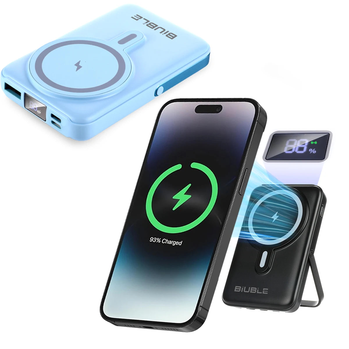 MagVolt Wireless Magnetic Power Bank 10000mAh Portable Charging For All Devices, iPhone,Samsung, All Other Devices